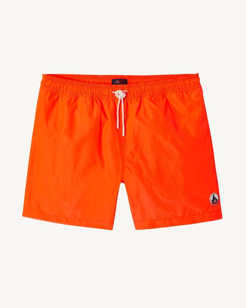 Orange / Lemon Stripe JOTT Biarritz Neon Men\'s Swim Shorts | EMT-1441