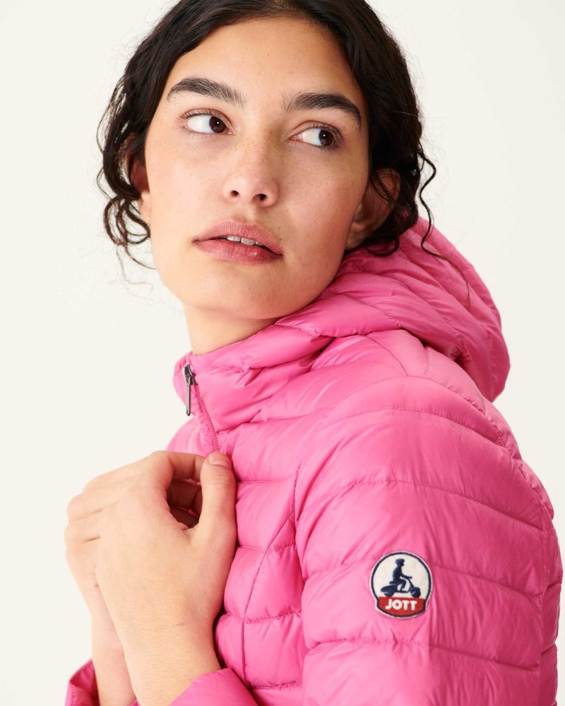 Pink JOTT Cloe Light Hooded Women's Down Jackets | ZDG-0913