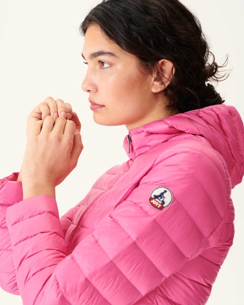 Pink JOTT Cloe Light Hooded Women's Down Jackets | ZDG-0913