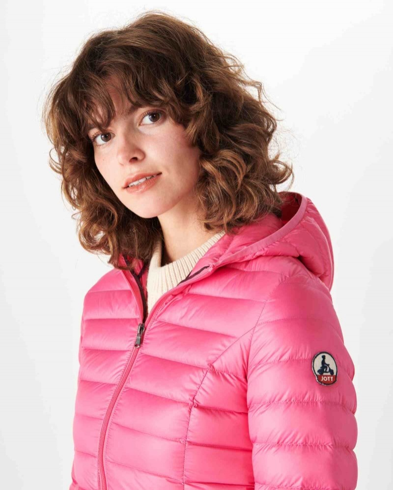 Pink JOTT Cloe Lightweight Hooded Women's Down Jackets | LKT-6688