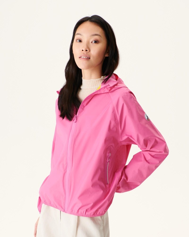 Pink JOTT Singapore Packable Waterproof Women's Jackets | OEF-1383