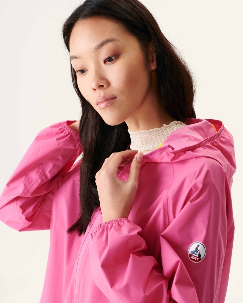 Pink JOTT Singapore Packable Waterproof Women's Jackets | OEF-1383