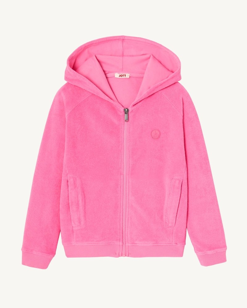 Pink JOTT Volta Cotton Terry Zipped Kids' Jackets | IWI-8683