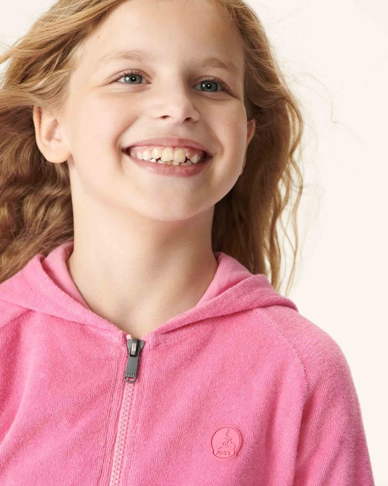 Pink JOTT Volta Cotton Terry Zipped Kids' Jackets | IWI-8683