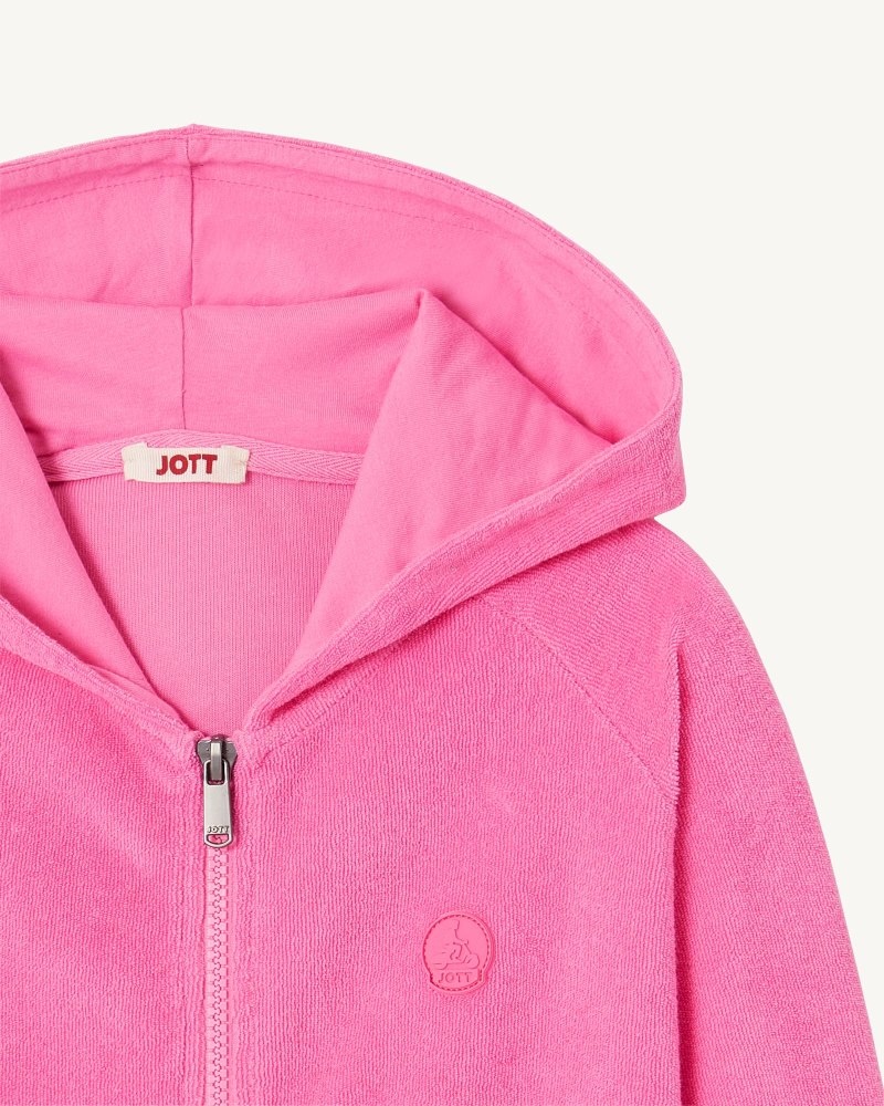 Pink JOTT Volta Cotton Terry Zipped Kids' Jackets | IWI-8683