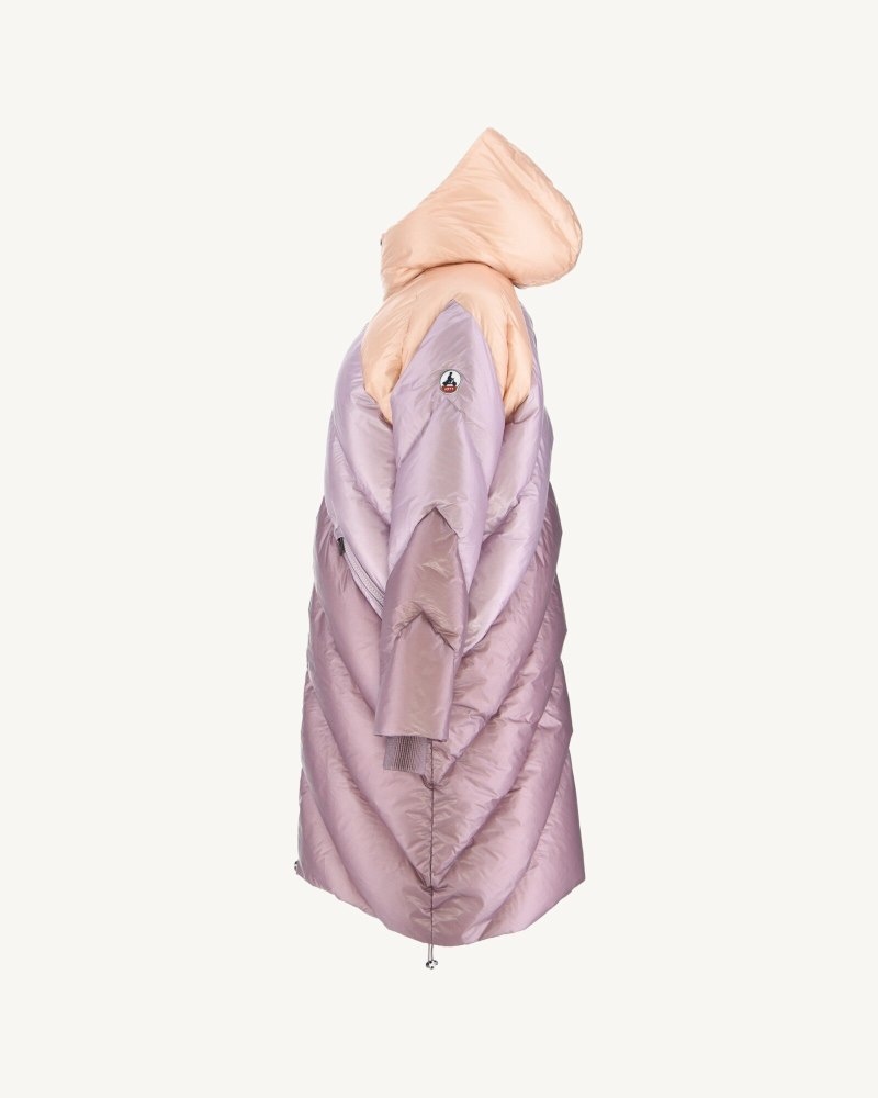 Purple JOTT Comet Grand Cold Long Hooded Women's Puffer Jackets | CUU-7197