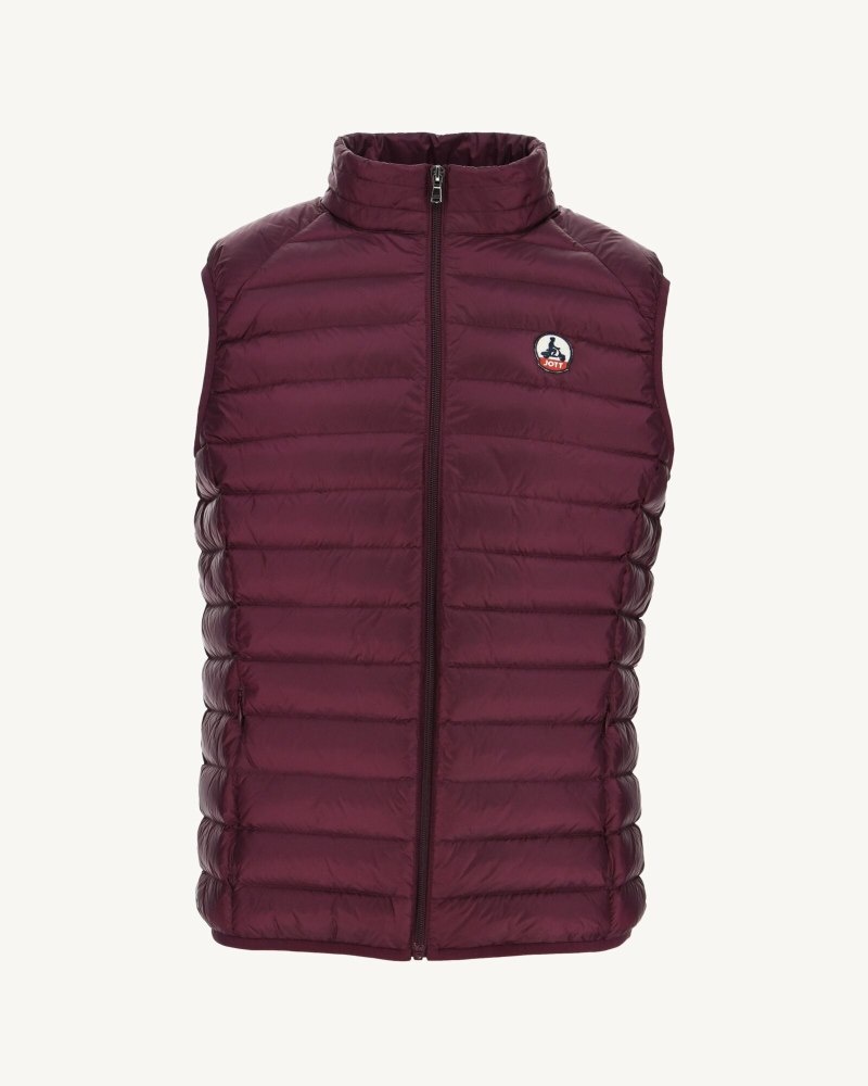 Purple JOTT Eggplant Tom Sleeveless Men's Down Jackets | QTH-2700