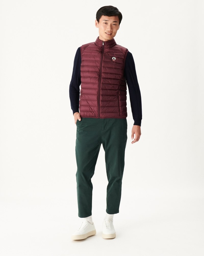 Purple JOTT Eggplant Tom Sleeveless Men's Down Jackets | QTH-2700