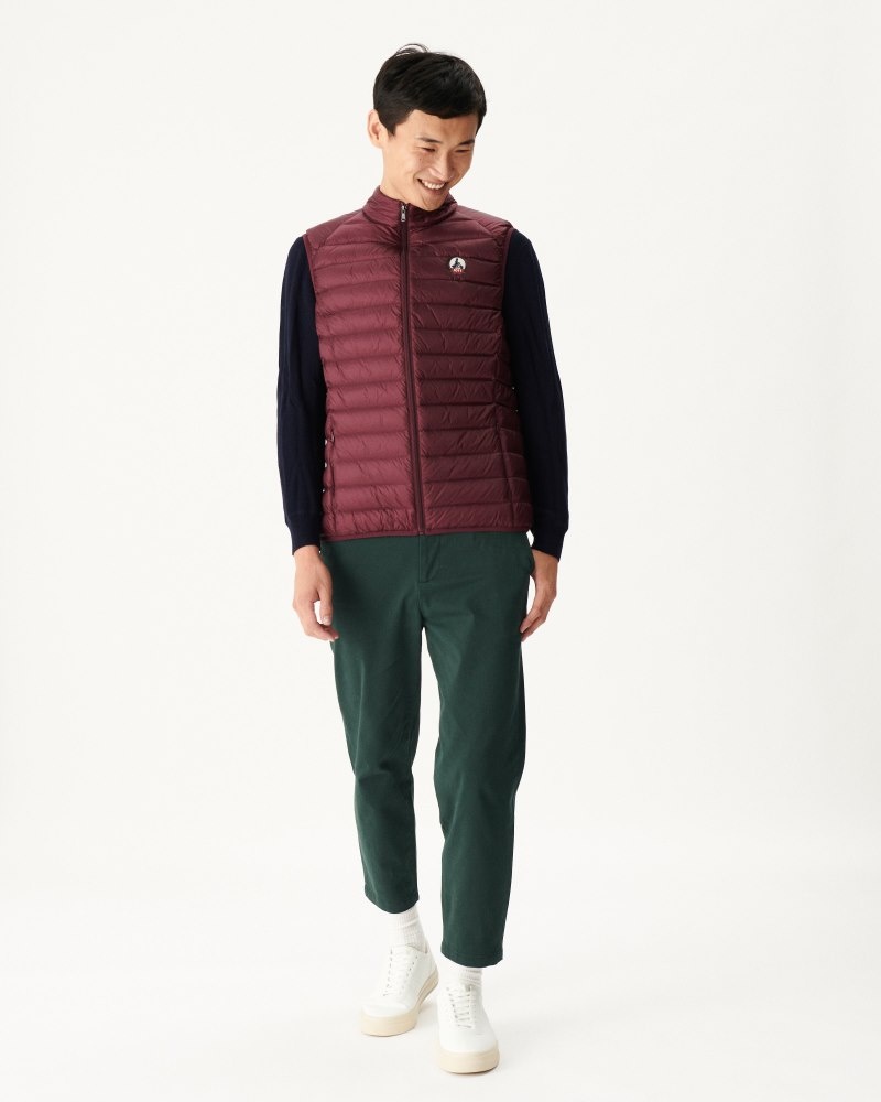 Purple JOTT Eggplant Tom Sleeveless Men's Down Jackets | QTH-2700