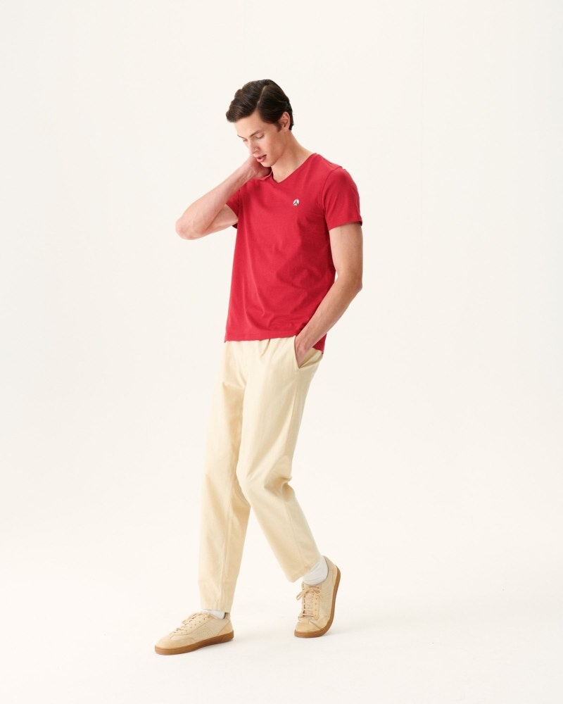 Red JOTT Benito Organic Cotton Men's T Shirts | OZK-0183