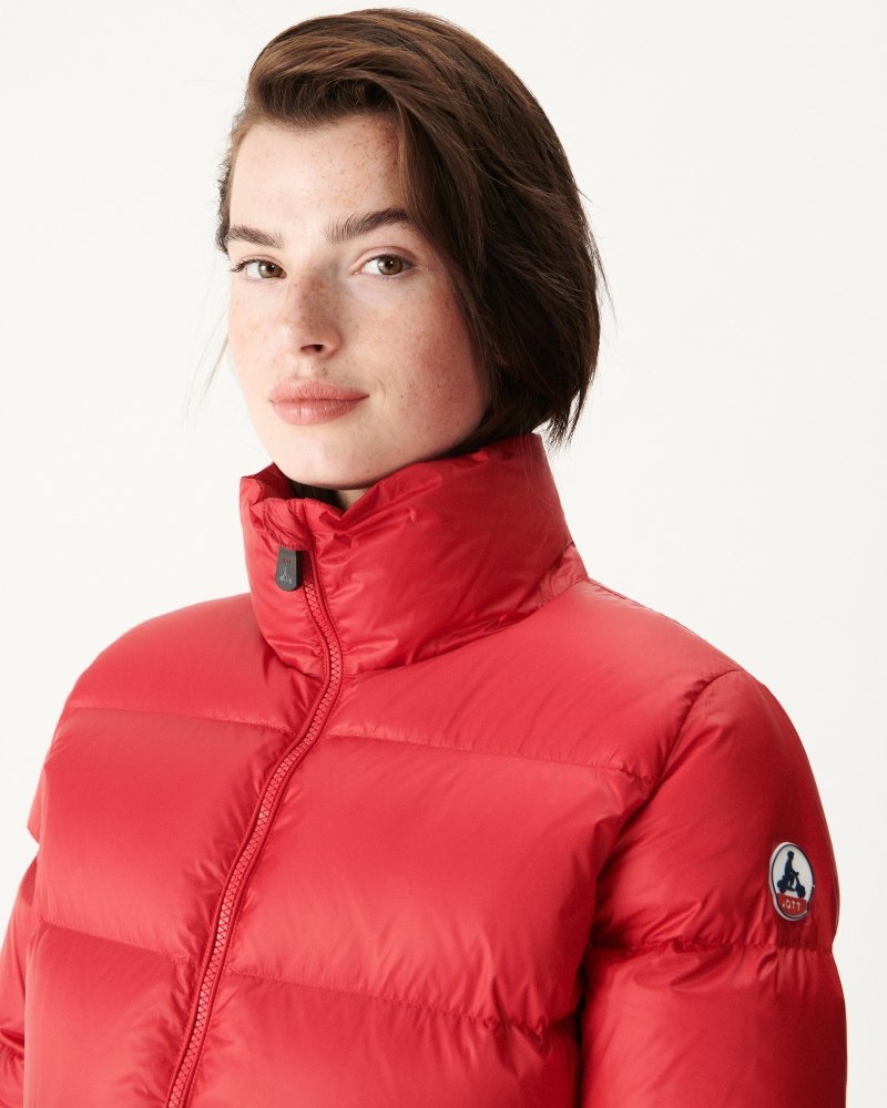 Red JOTT Cardiff Extreme Cold Quilted Women's Down Jackets | ZSQ-0045