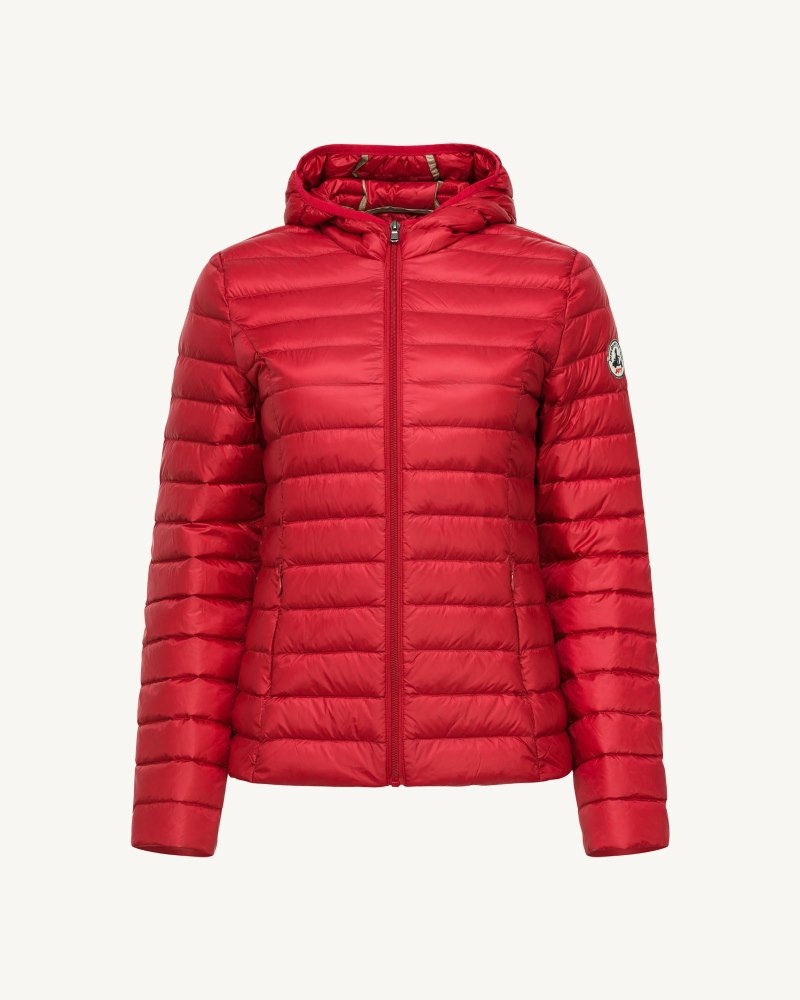 Red JOTT Cloe Light Hooded Women's Puffer Jackets | ZNU-7827