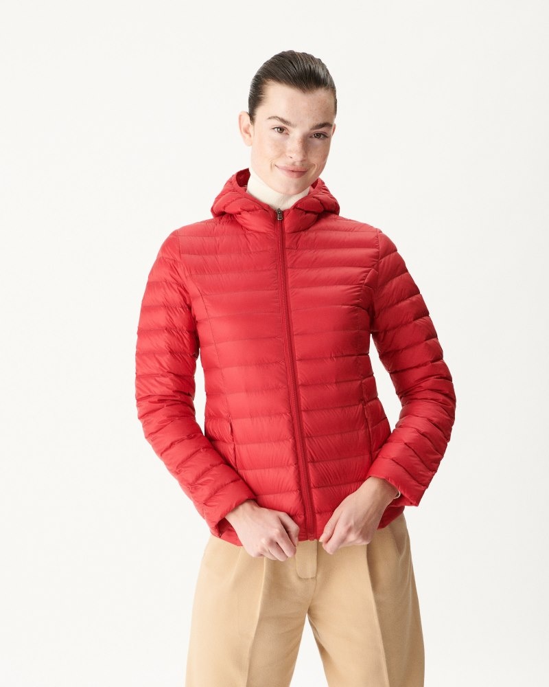 Red JOTT Cloe Light Hooded Women's Puffer Jackets | ZNU-7827