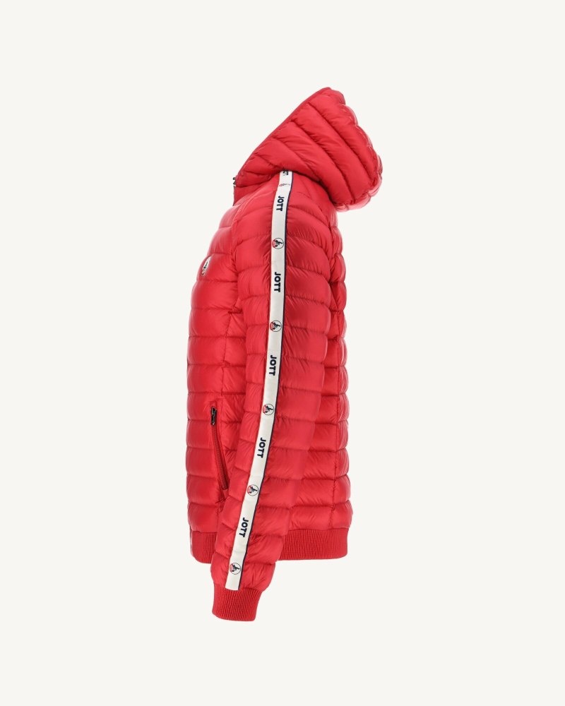 Red JOTT Colin Hooded Men's Puffer Jackets | HCQ-3313