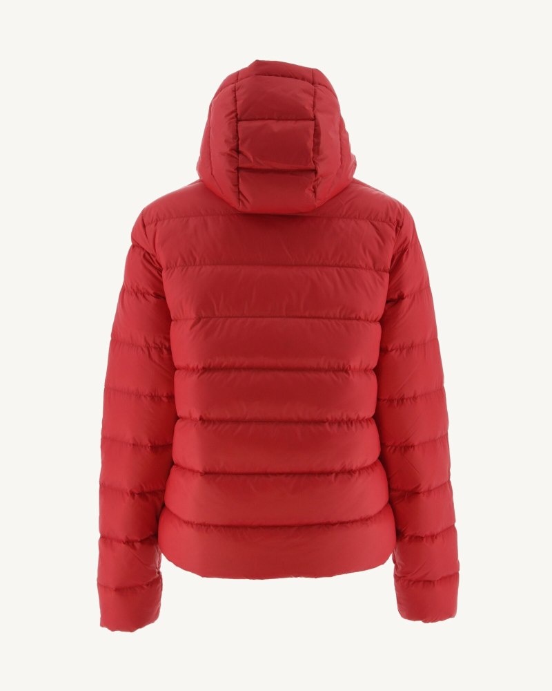 Red JOTT Jane Straight Hooded Women's Padded Jackets | JWU-2566