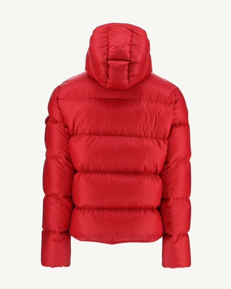 Red JOTT Java Great Cold Hooded Men's Down Jackets | GKI-5988