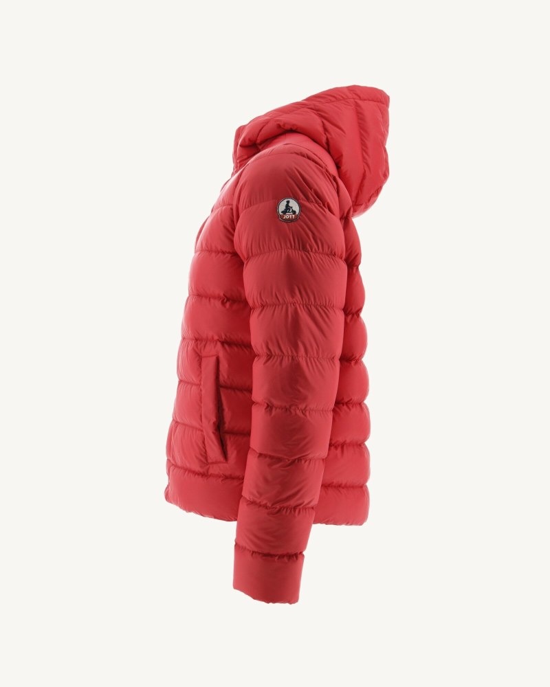 Red JOTT Jorge Hooded Men's Puffer Jackets | SGS-3417