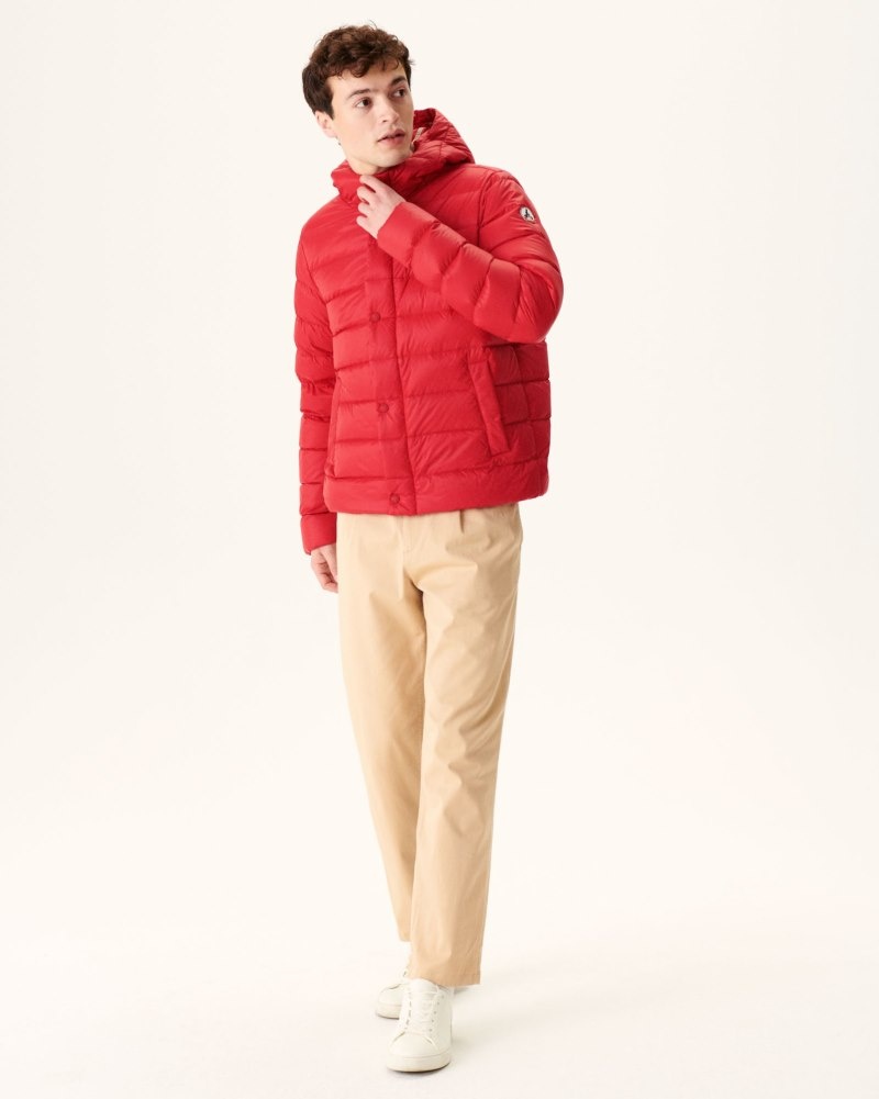 Red JOTT Jorge Hooded Men's Puffer Jackets | SGS-3417