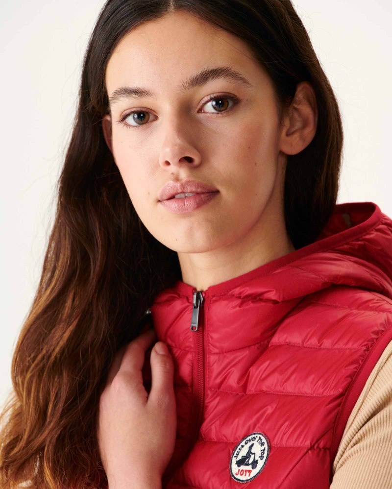 Red JOTT Mali Light Sleeveless Women's Padded Jackets | EZC-8326