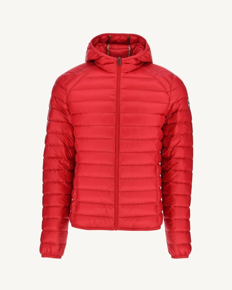 Red JOTT Nico Light Hooded Men's Puffer Jackets | HBQ-2399