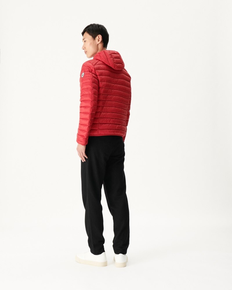 Red JOTT Nico Light Hooded Men's Puffer Jackets | HBQ-2399