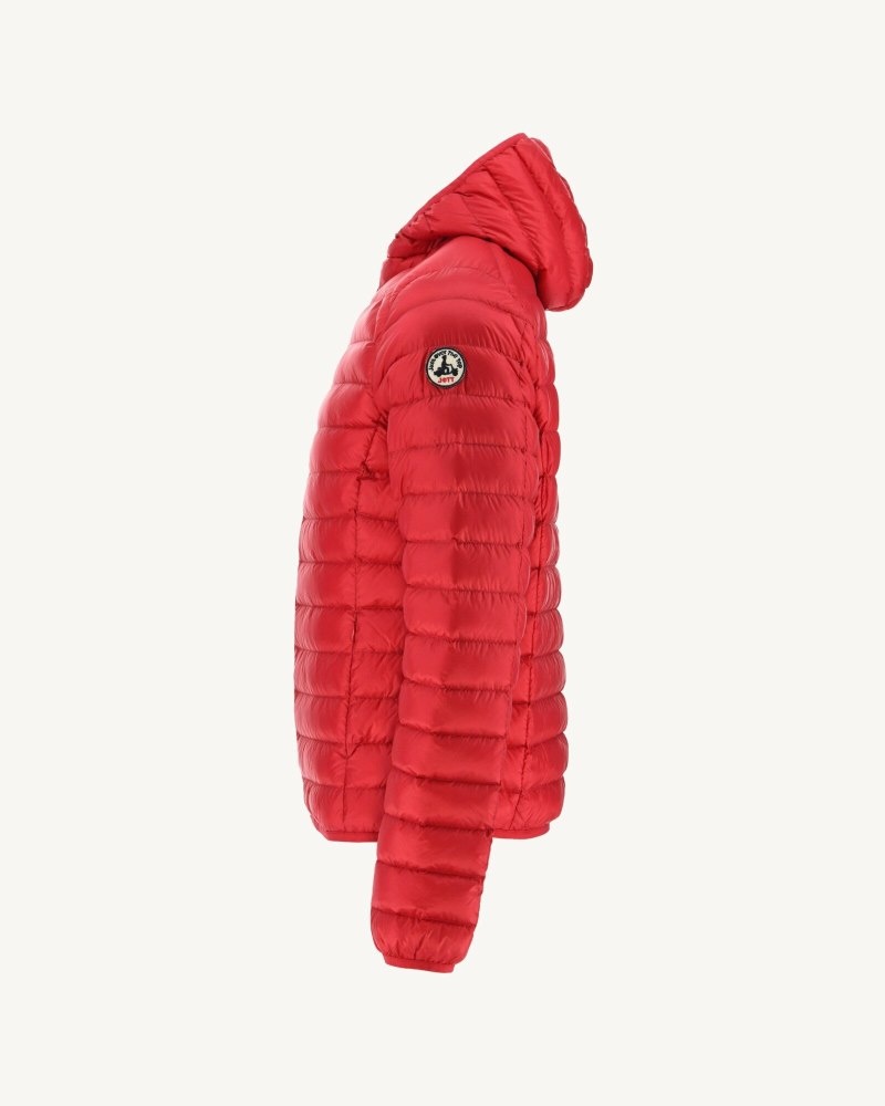 Red JOTT Nico Light Hooded Men's Puffer Jackets | HBQ-2399