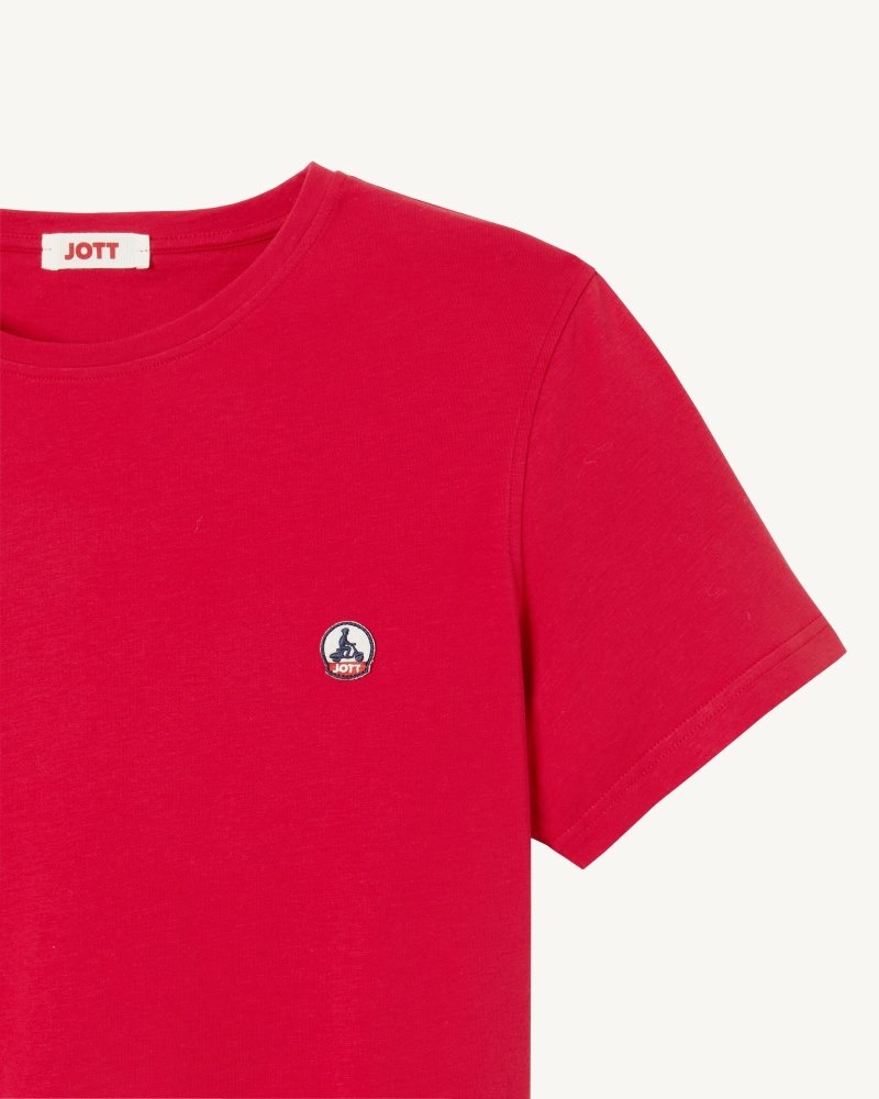 Red JOTT Pietro Organic Cotton Men's T Shirts | WAV-2699