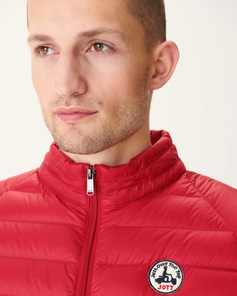 Red JOTT Tom Sleeveless Men's Down Jackets | FNY-9069