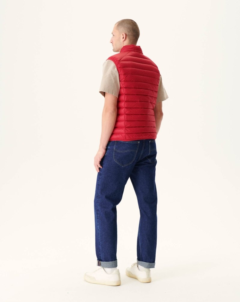 Red JOTT Tom Sleeveless Men's Down Jackets | FNY-9069