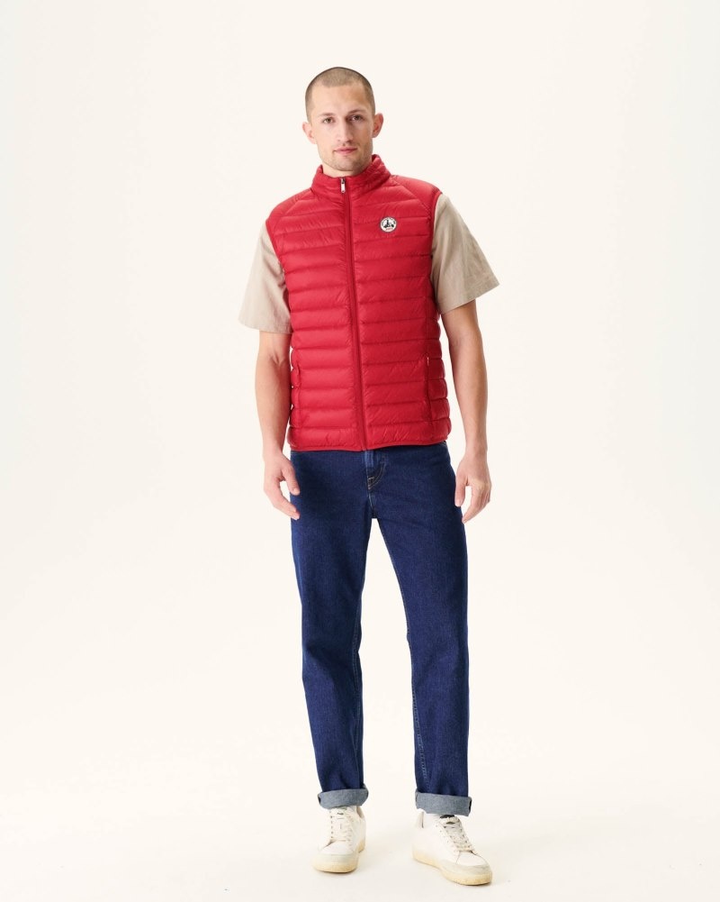 Red JOTT Tom Sleeveless Men's Down Jackets | FNY-9069