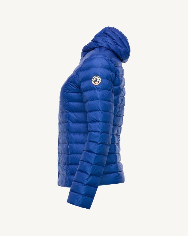 Royal Blue JOTT Cloe Lightweight Hooded Women's Down Jackets | TWT-0895