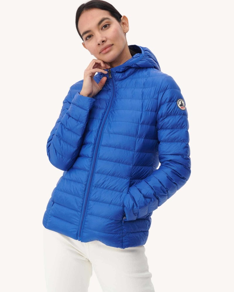 Royal Blue JOTT Cloe Lightweight Hooded Women\'s Down Jackets | TWT-0895