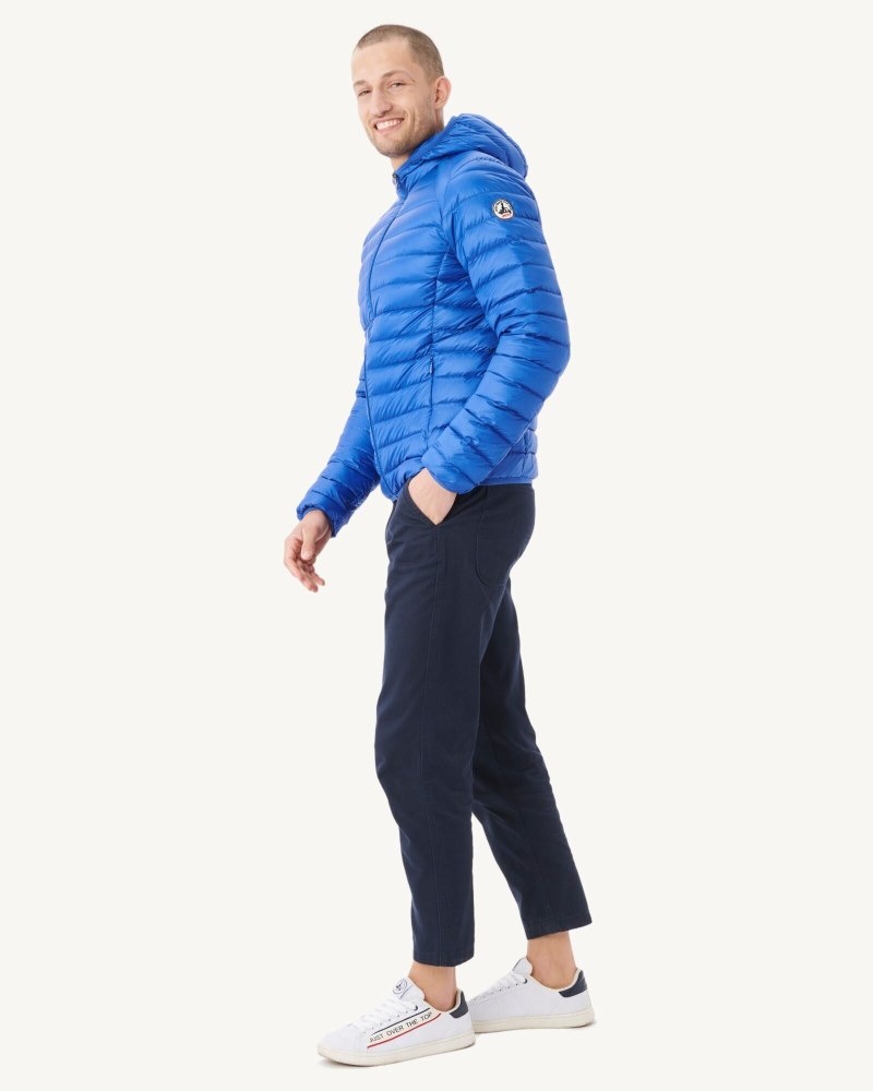 Royal Blue JOTT Nico Lightweight Hooded Men's Puffer Jackets | YZX-2336