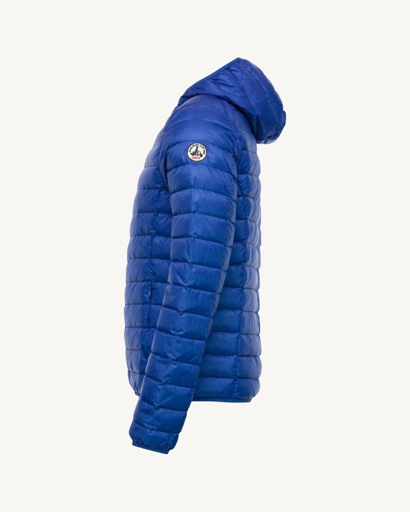 Royal Blue JOTT Nico Lightweight Hooded Men's Puffer Jackets | YZX-2336