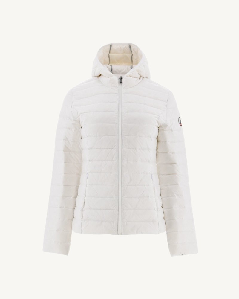 White JOTT Cloe Lightweight Hooded Women's Puffer Jackets | OJG-9262