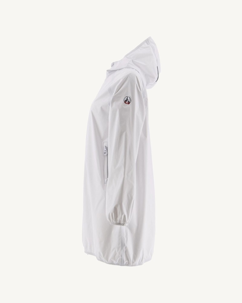 White JOTT Copenhagen Long Hooded Women's Jackets | APG-5737