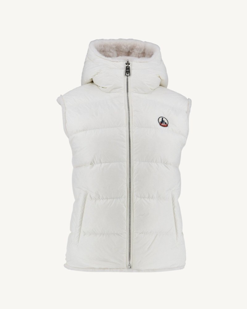 White JOTT Daria Reversible Great Cold Sleeveless Women's Down Jackets | NIC-4996