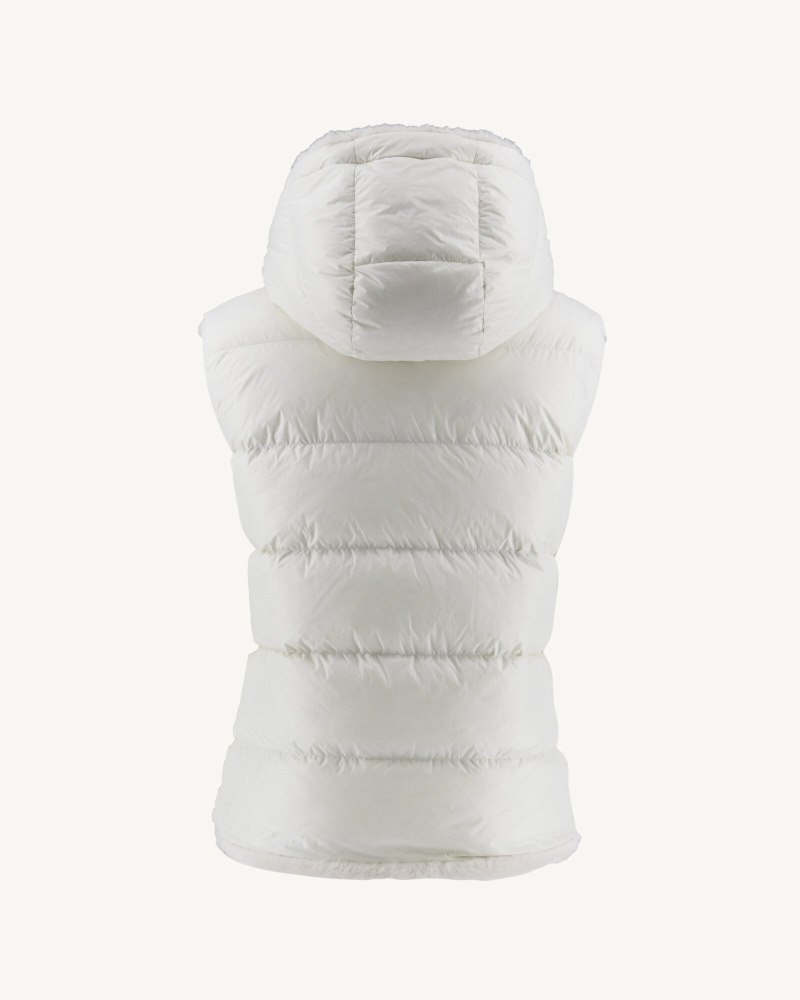 White JOTT Daria Reversible Great Cold Sleeveless Women's Down Jackets | NIC-4996