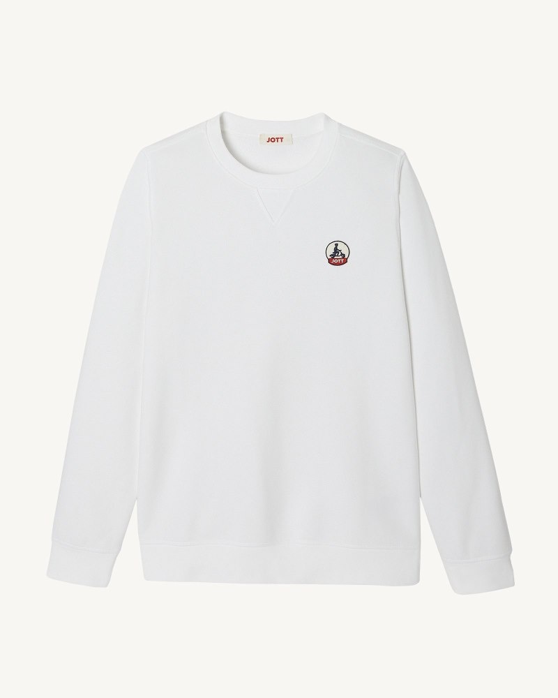 White JOTT Elvas Organic Cotton Women's Sweatshirts | CGV-8125