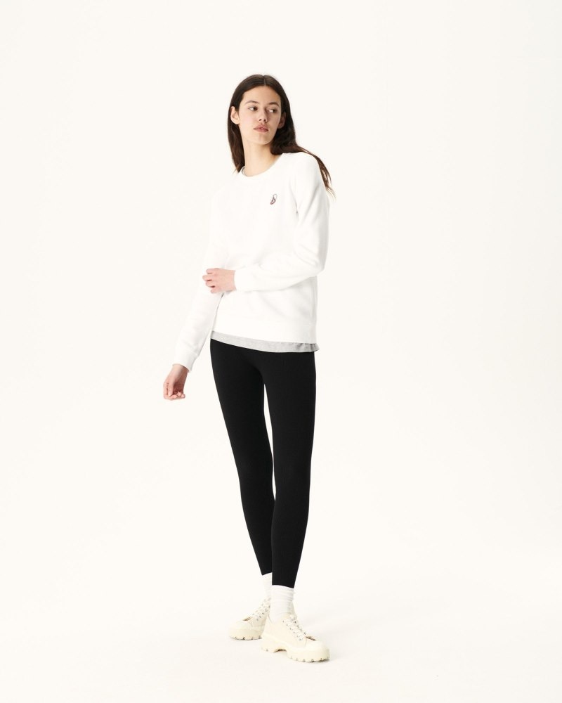 White JOTT Elvas Organic Cotton Women's Sweatshirts | CGV-8125