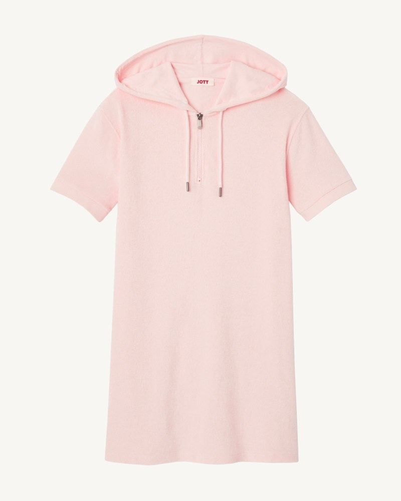 White JOTT Meg Light Pink Toweling Women's Dress | NQR-8699