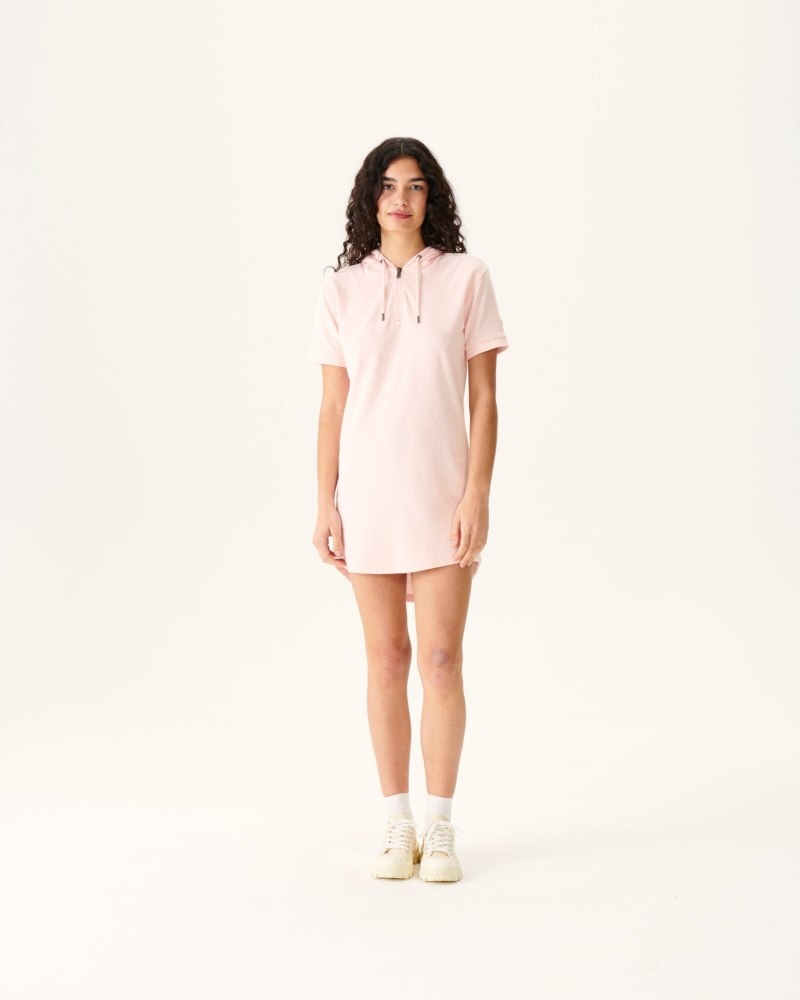 White JOTT Meg Light Pink Toweling Women's Dress | NQR-8699