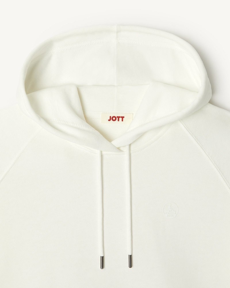 White JOTT Monteria Hooded Fleece Women's Sweatshirts | VFZ-2091