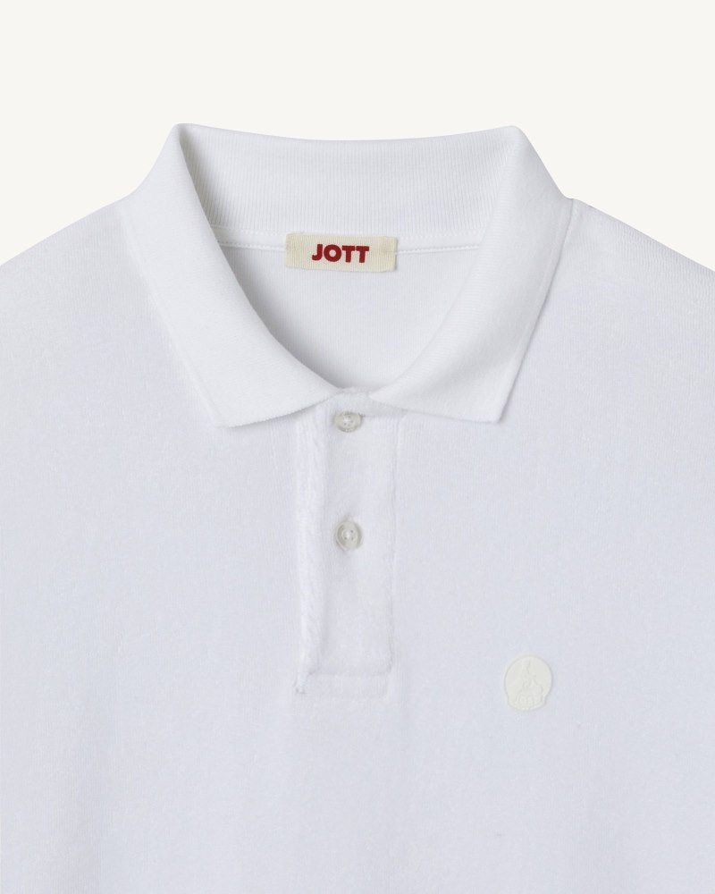 White JOTT Neil Men's Polo Shirts | HDZ-9201