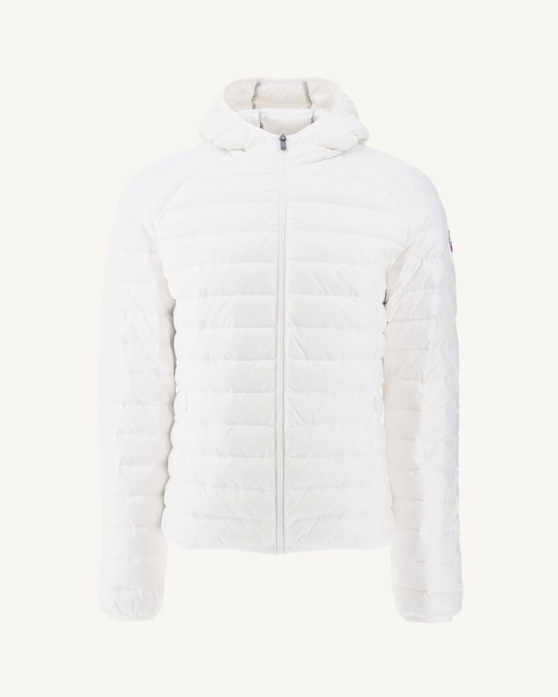 White JOTT Nico Light Hooded Men's Puffer Jackets | WSO-8920