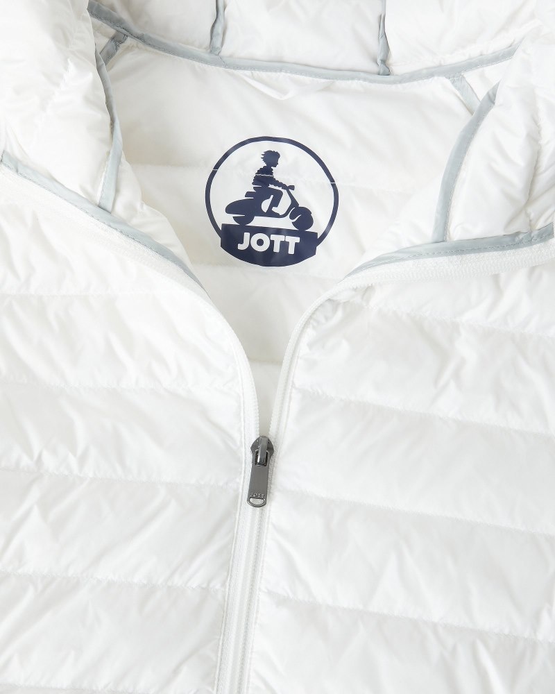 White JOTT Nico Light Hooded Men's Puffer Jackets | WSO-8920