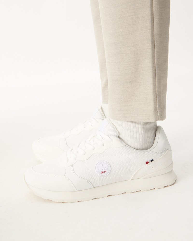 White JOTT Run Men's Sneakers | RQV-5508