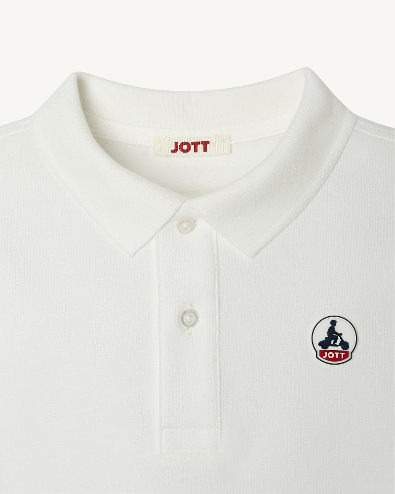 White JOTT Salvador Kids' Polo Shirts | FRT-5547