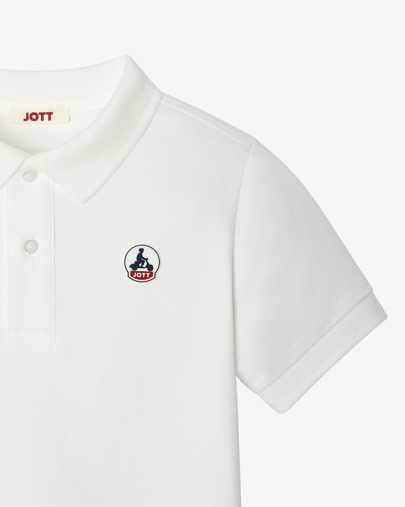 White JOTT Salvador Kids' Polo Shirts | FRT-5547