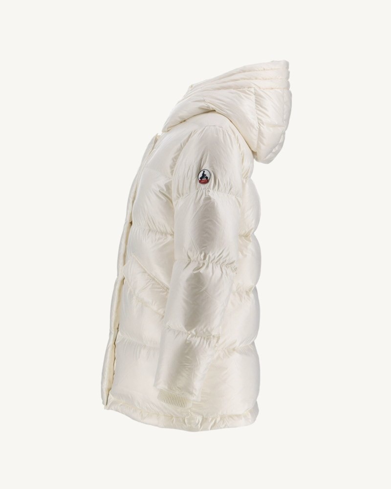 White JOTT Santa Hooded Women's Padded Jackets | KPY-4237